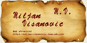 Miljan Višanović vizit kartica